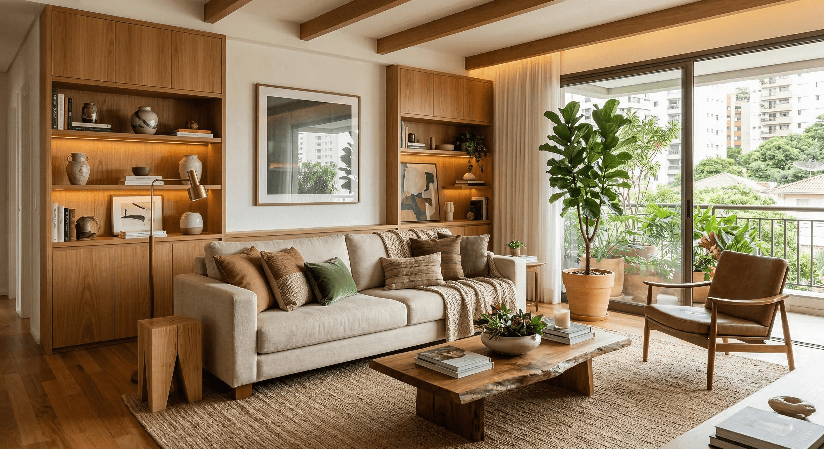 Vista da sala de jantar integrada